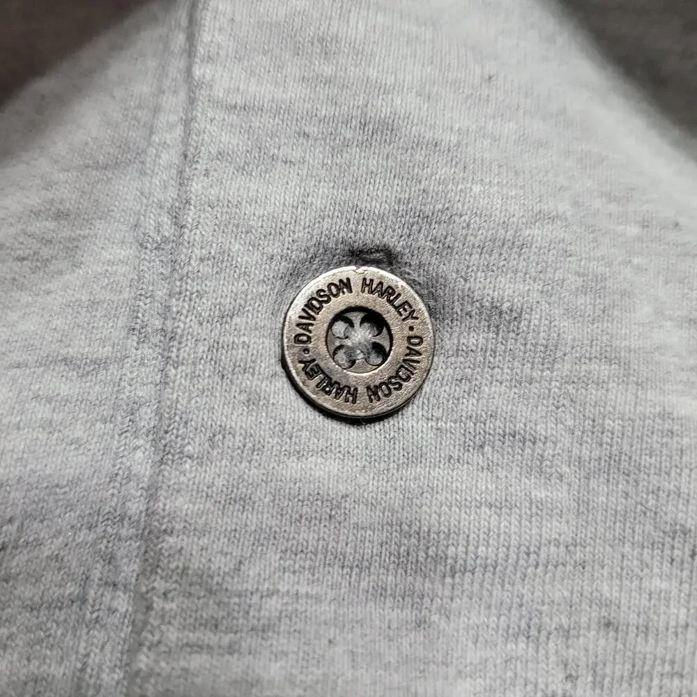 Vintage Y2K Harley Davidson Shirt Men Extra Large Gray Pocket Golf Polo Biggs CA